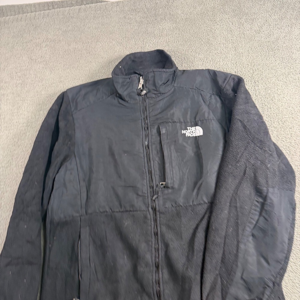 The North Face Denali Fleece Jacket Womens XL Black Full Zip Mock Neck Logo